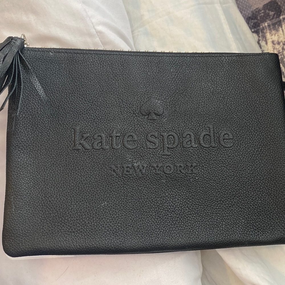 Large black Kate Spade clutch